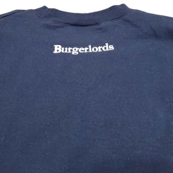 Burgerlords Bestaurant Sweatshirt Size Medium Champion Authentic Sweater Blue - Picture 5 of 7